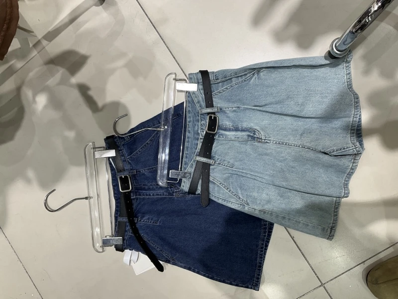 三分裤薄款夏季微弹力高腰短裤破洞女士均码时尚牛仔套装连体