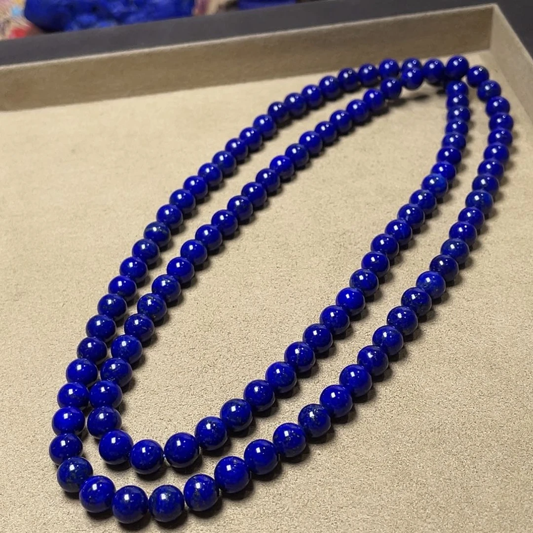 青金石未镶嵌精品佛珠108颗8mm
