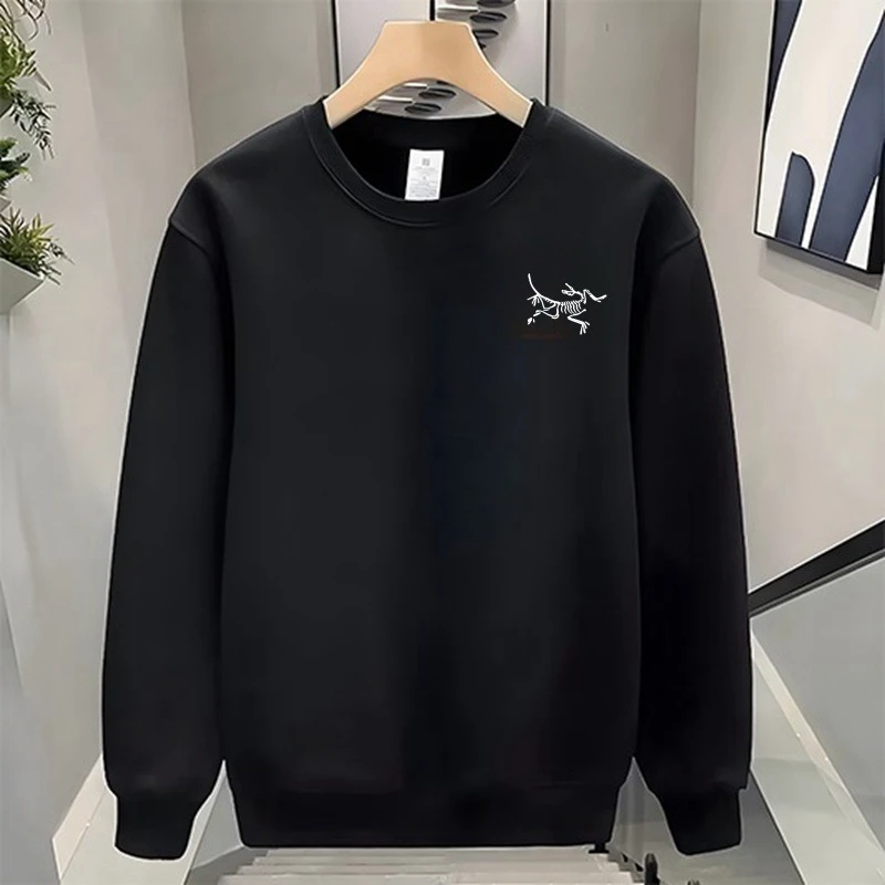 奥特莱斯家时尚百搭印花丨圆领卫衣情侣装痞帅加绒男士上衣服