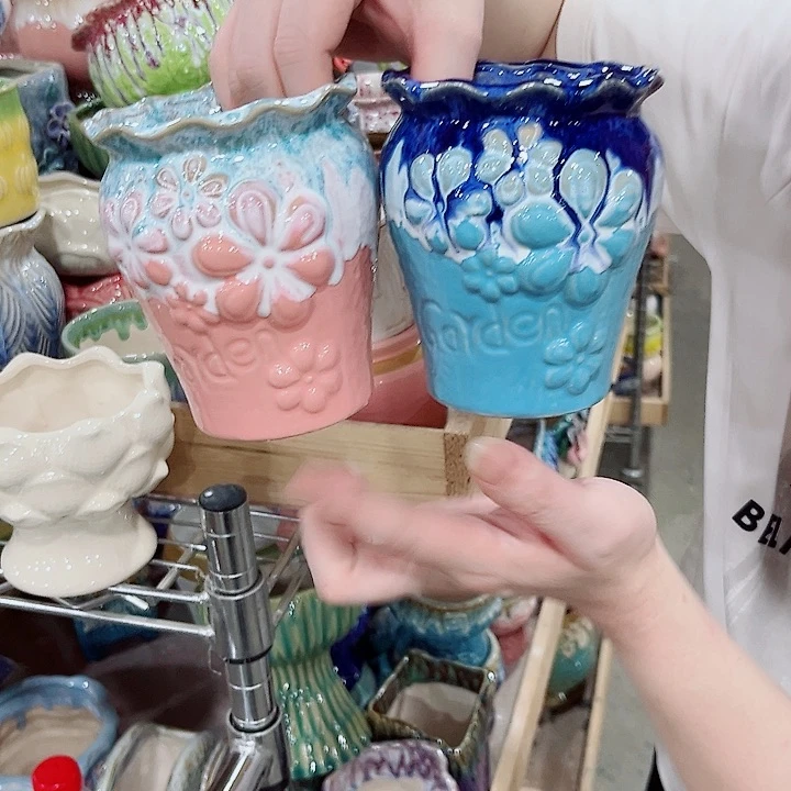 有孔.凑单10元陶瓷花盆发货！