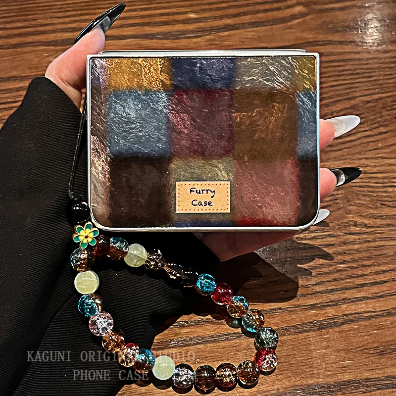 适用华为purax手机壳冰川锡纸纹格pocket2折叠屏荣耀magicvflip2