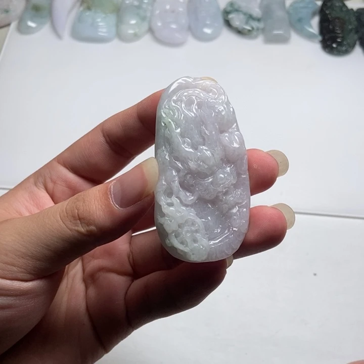 翡翠未镶嵌颈饰龙牌16