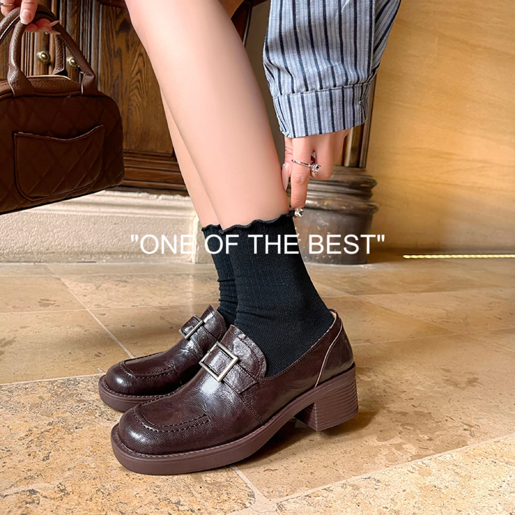 1139-4/5cm羊皮方头法式单鞋乐福鞋