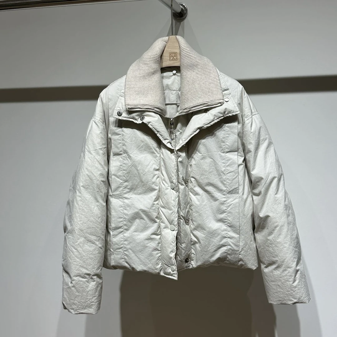 【小黑家】长58高端双层立领假两件柔软保暖面包服羽绒外套30275