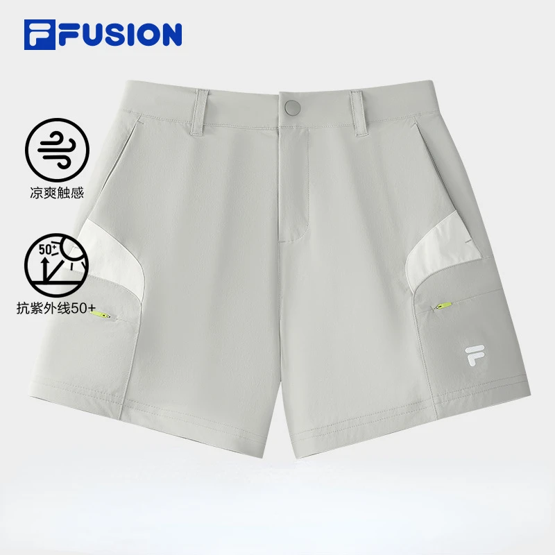 FUSION斐乐梭织短裤女25秋款防晒凉感宽松三分裤T11W531801F