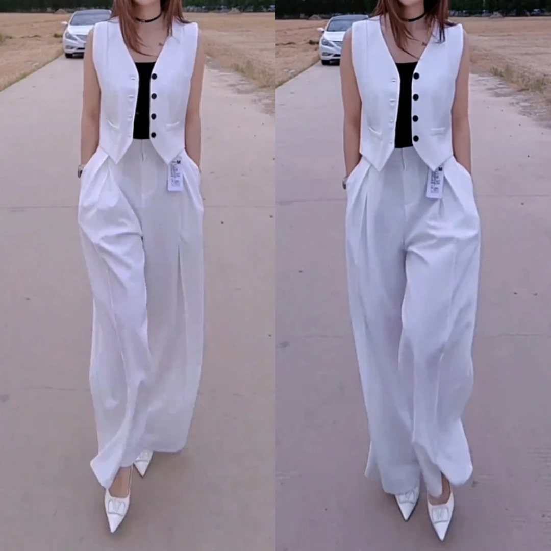 2025夏季新款时尚修身显瘦款女气质网红洋气两件套百搭款G6294