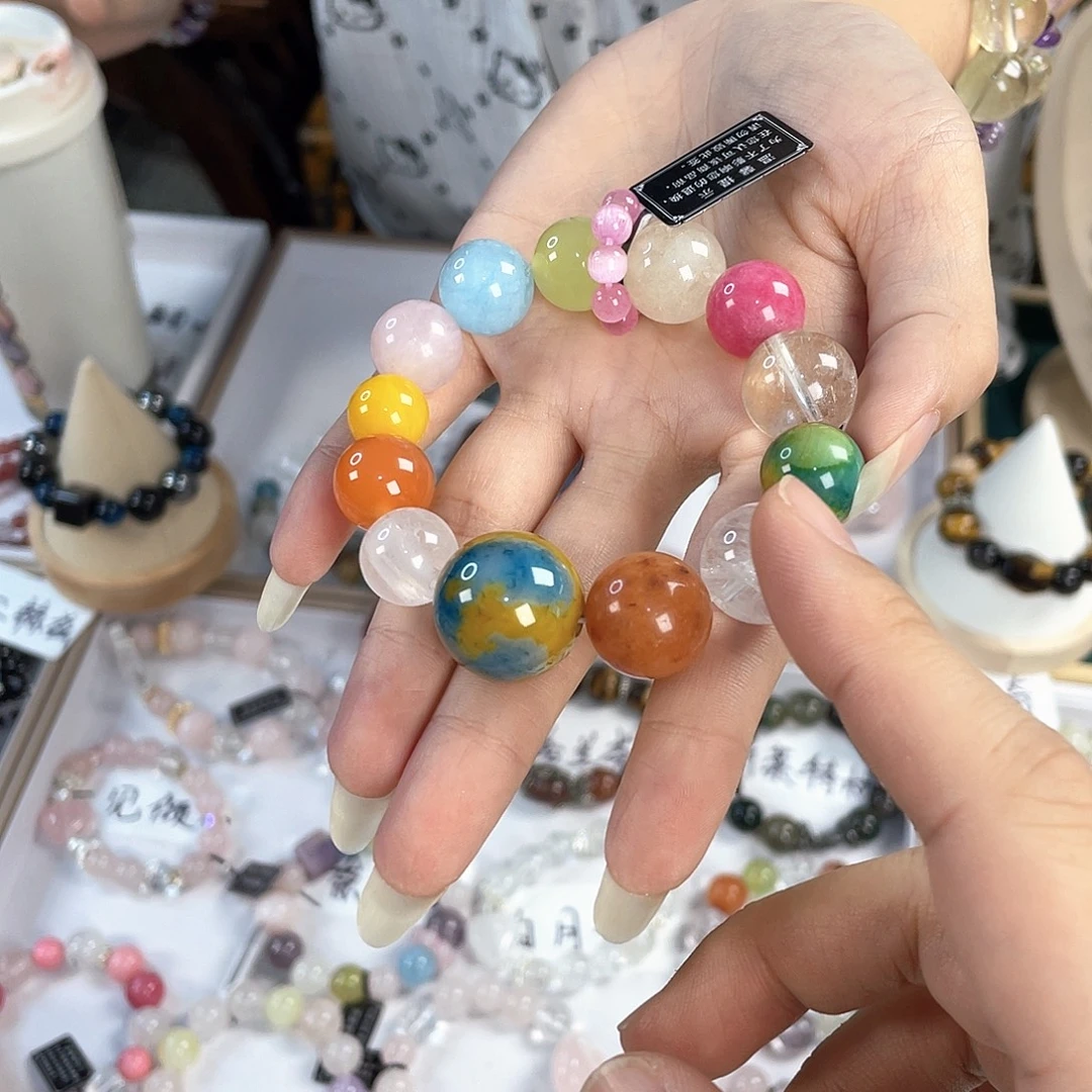 水晶手链银S925镀金镶嵌