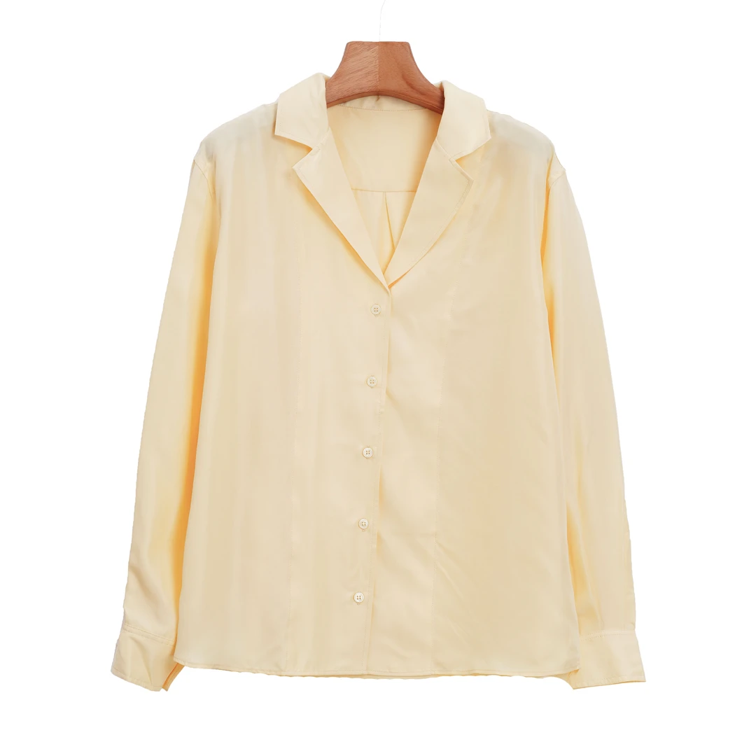 2025春季新款平驳领真丝衬衫530402