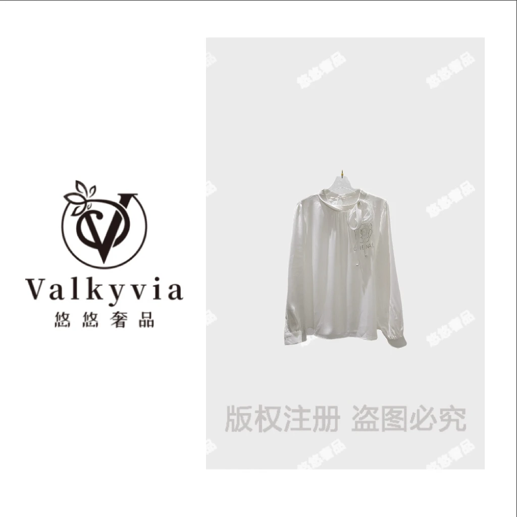 Valkyvia/悠悠奢品立领绸缎高级感衬衫C25056C