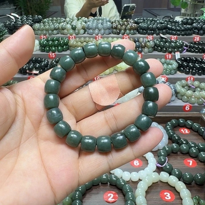 未镶嵌手链和田玉新疆且末蓝直切卡10