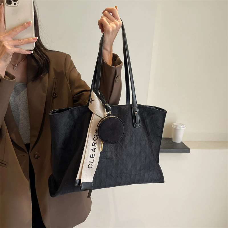 2025法式轻奢复古大容量托包新款高端bags秋冬绒面时尚潮单肩腋下