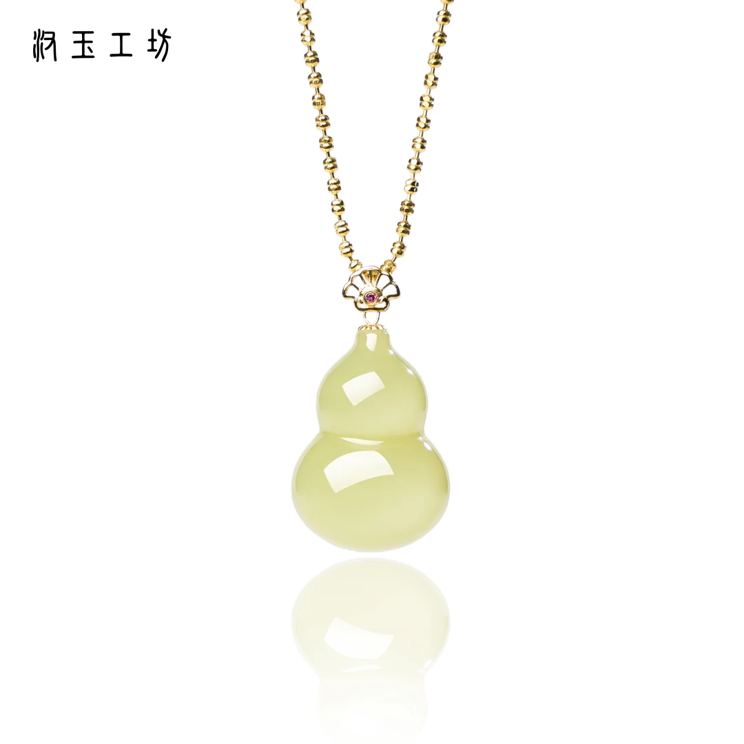 汉玉工坊 黄口料葫芦 和田玉吊坠颜色多样性发一