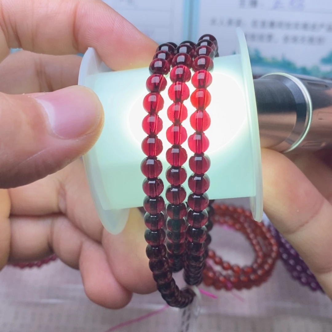 未镶嵌手链石榴石卡5.3星光石枚紫10a