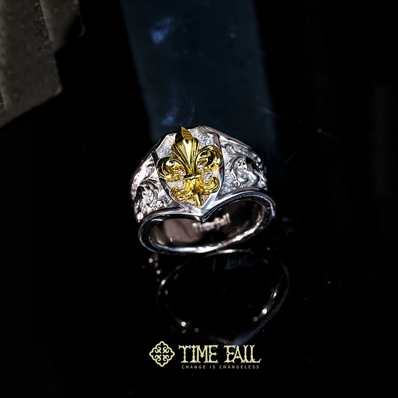 925银戒指 TimeFall 盾牌戒指 原创设计男士潮流个性情人节礼物