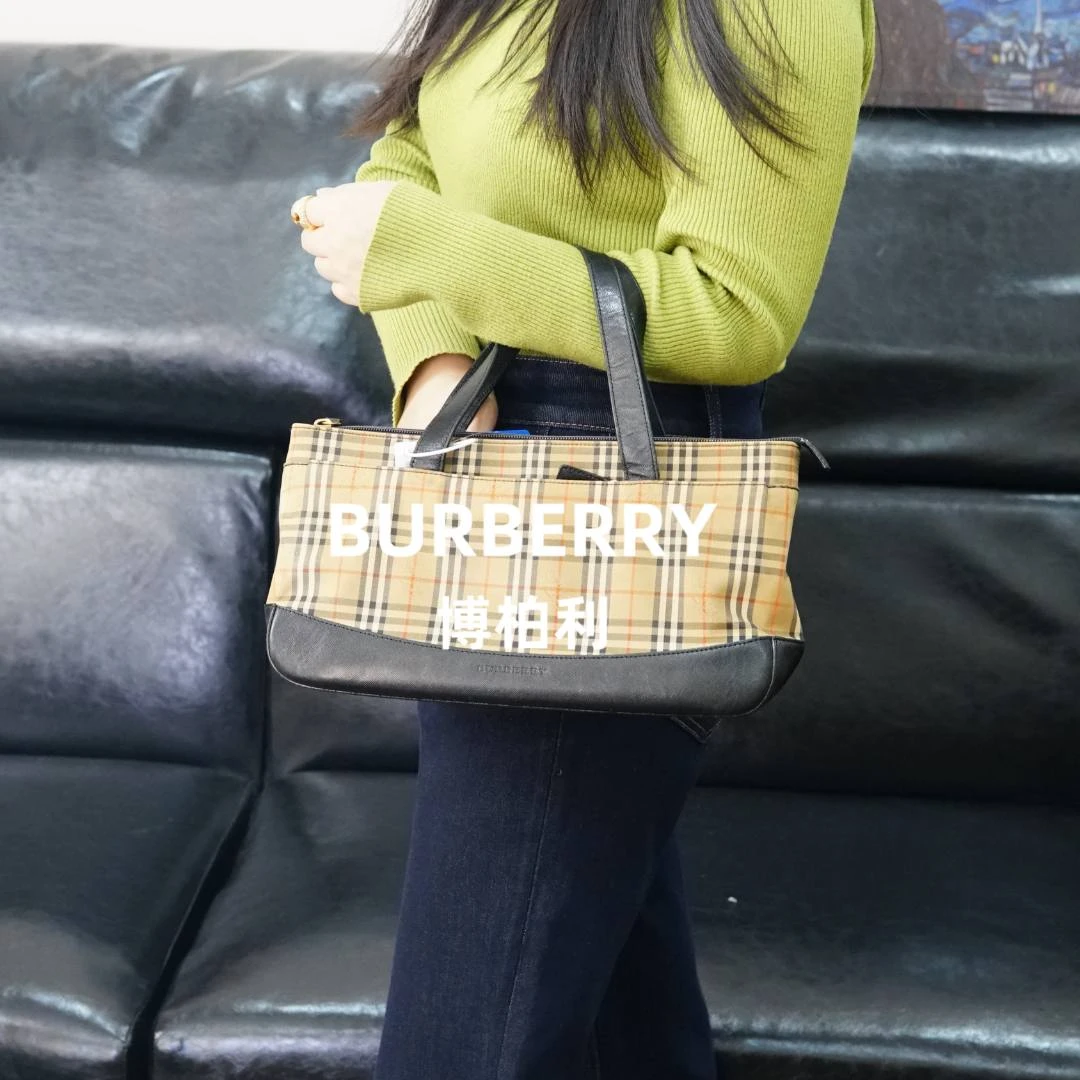 95新 BURBERRY/博柏利 巴宝莉/格纹单肩包/JJ12826490/6490