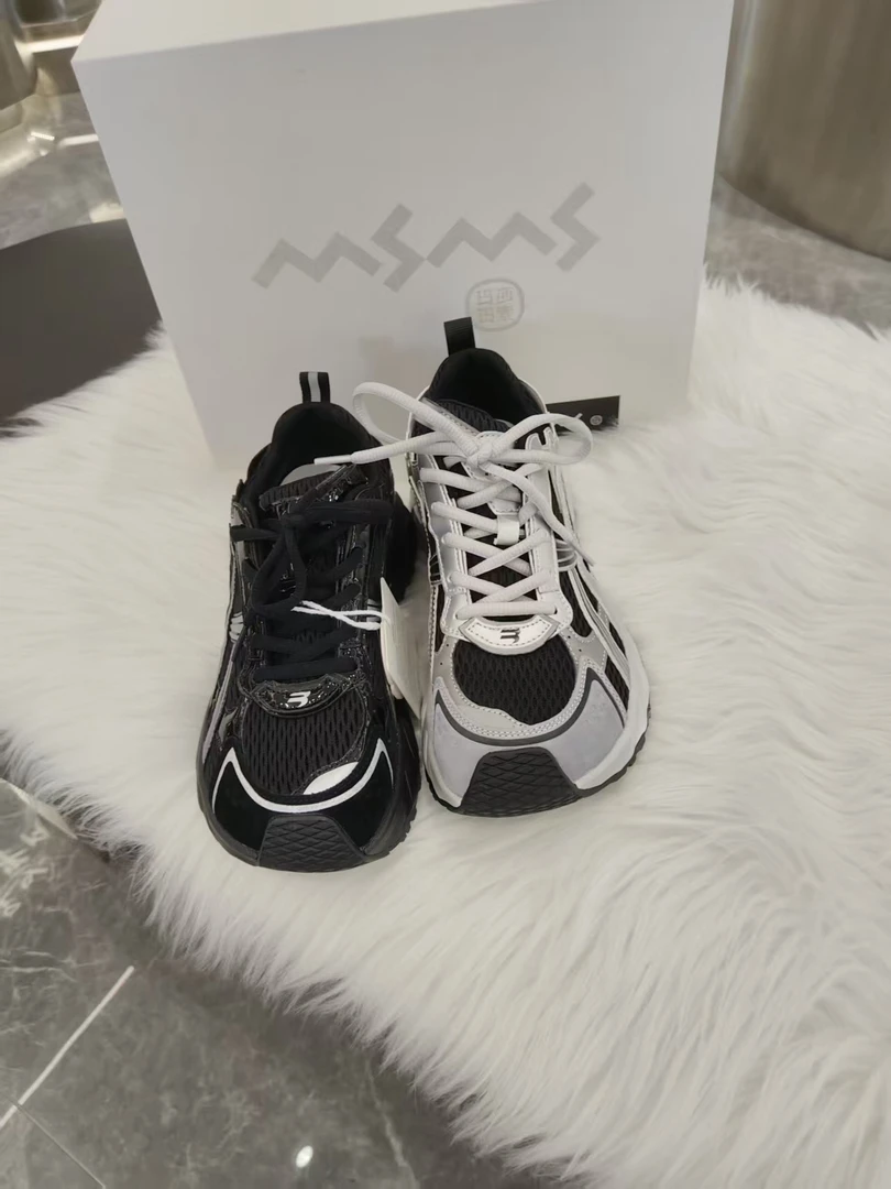 老爹鞋网面女鞋女士潮流男鞋潮鞋休闲鞋黑色厚底夏季