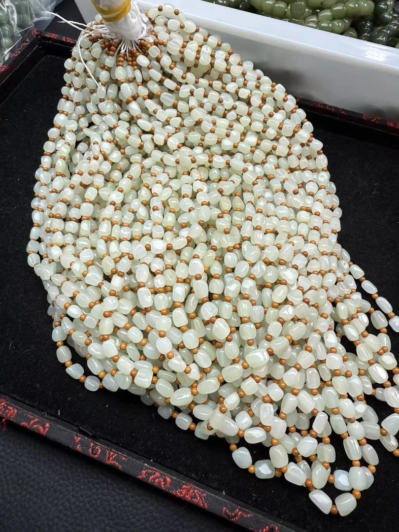 新疆和田玉且末金山随形毛衣链拍一发一多样性发