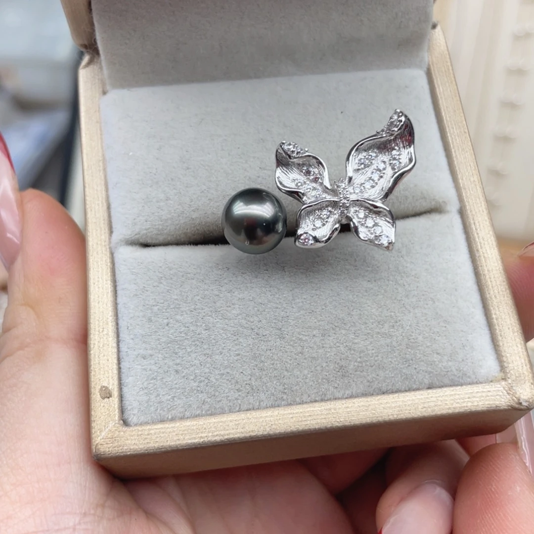 海水珍珠戒指银S925镶嵌X50