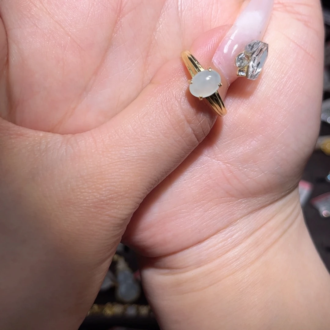 翡翠戒指银S925镶嵌45788