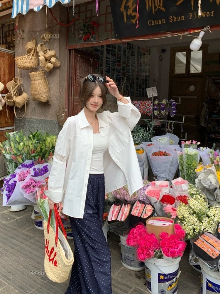 韩系花边波点休闲裤～