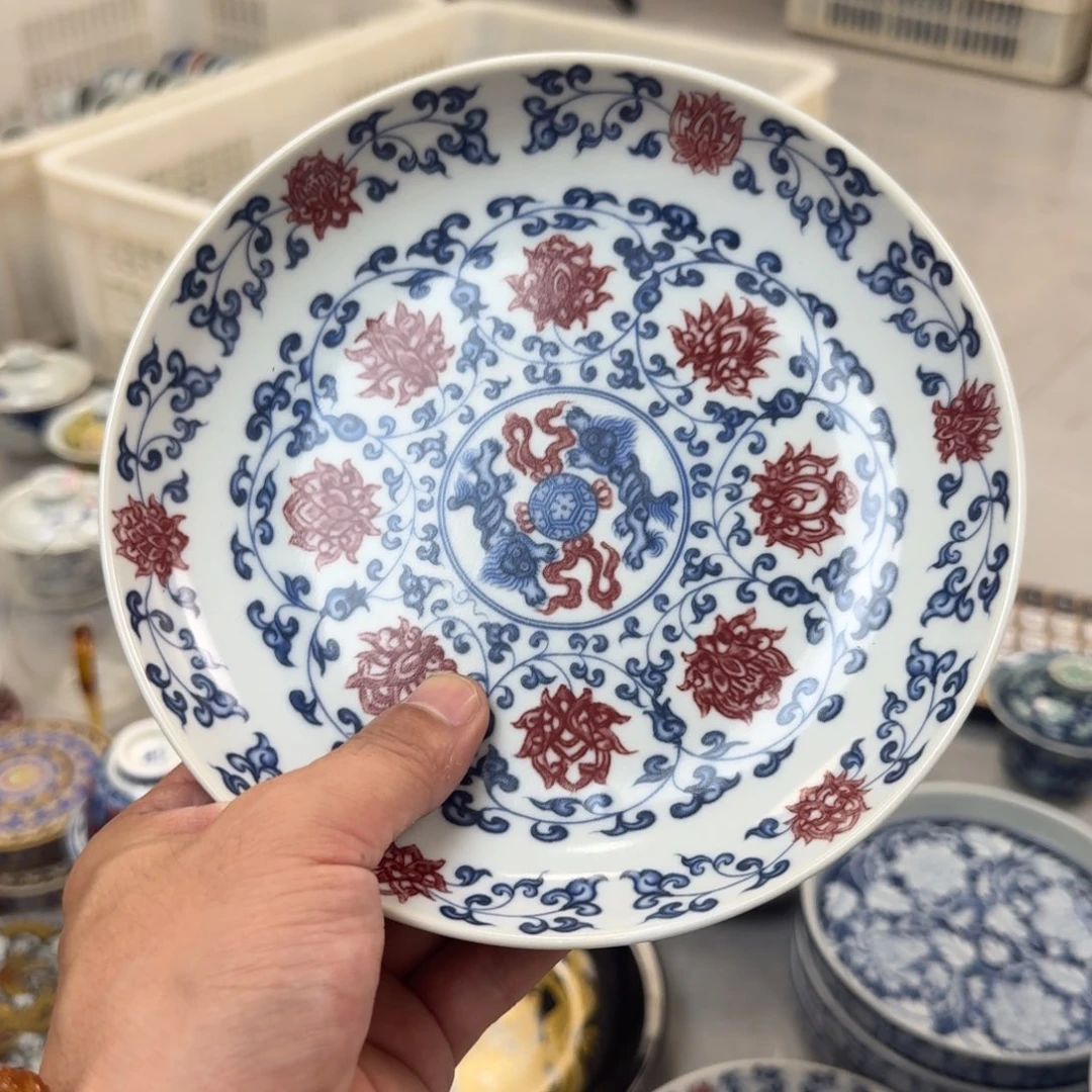 杯釉里红缠枝莲大壶承