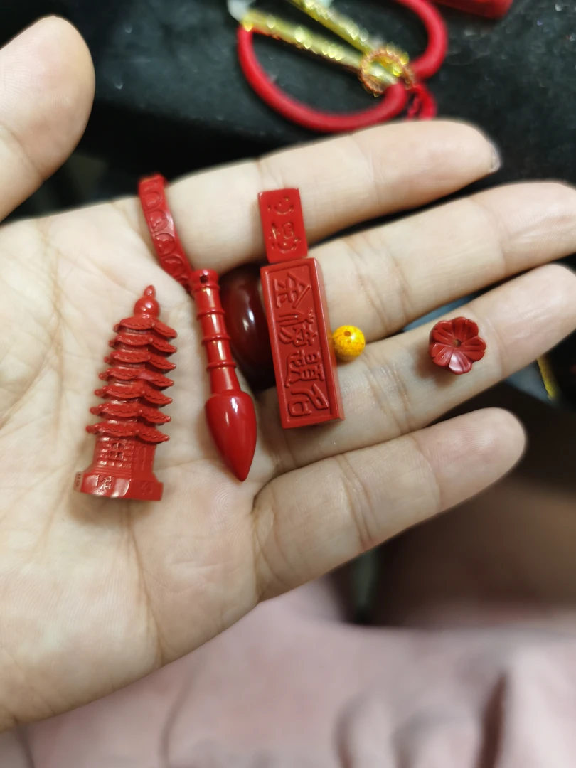 含辰砂工艺品天然辰砂朱砂红砂配饰文昌塔