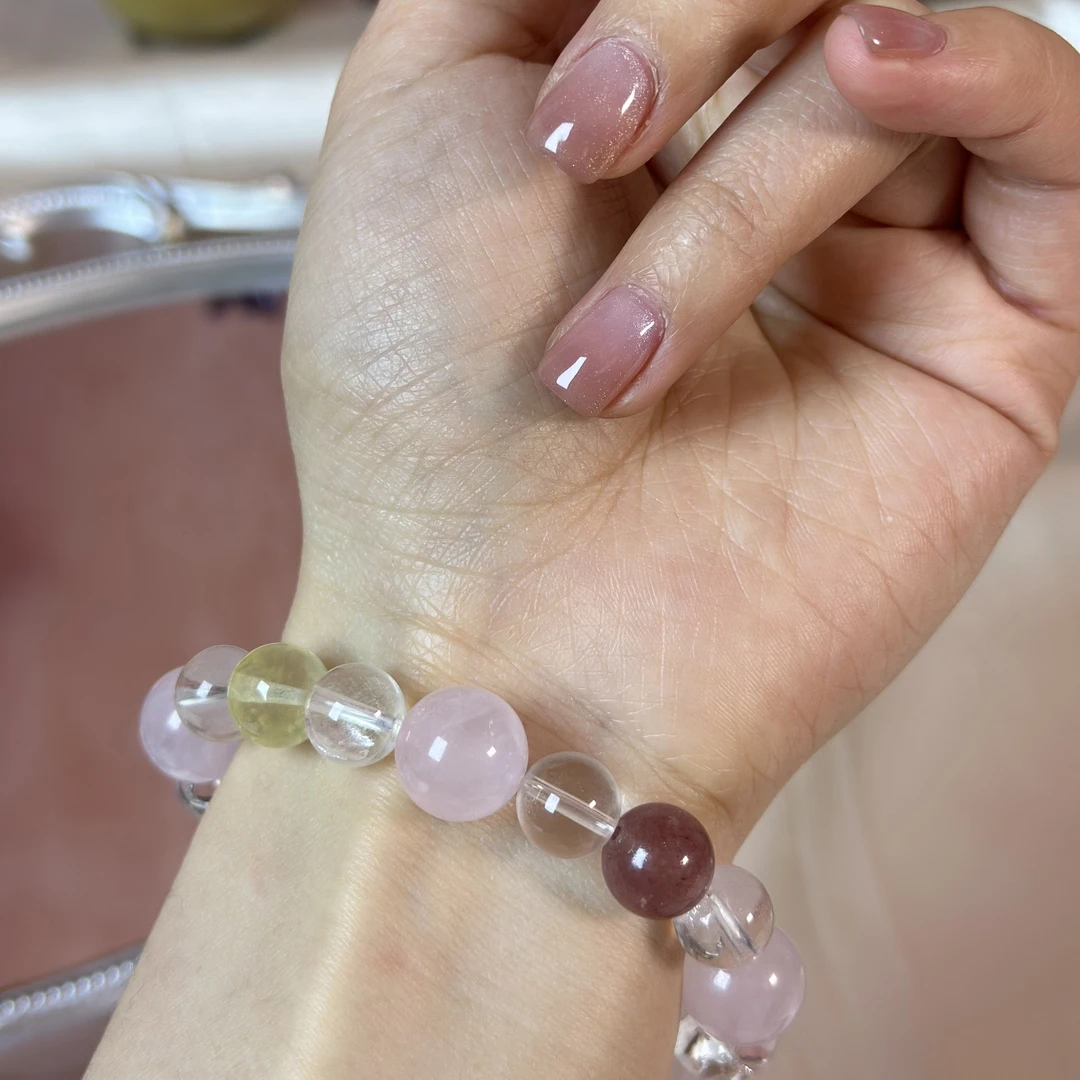 书言·原创<粉多巴胺>天然水晶粉水晶新中式国风女手串手链