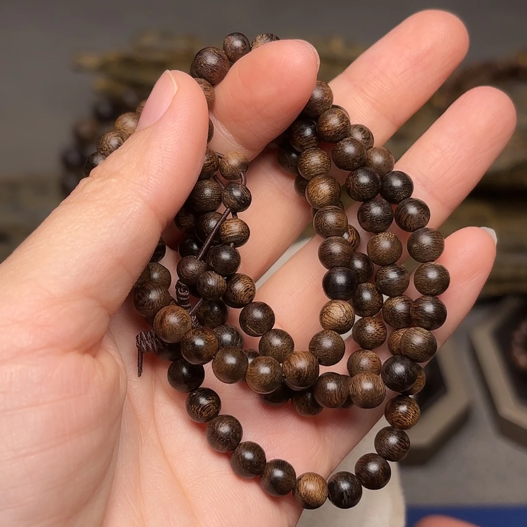 沉香手串越南芽庄白棋楠帝王瘤疤0.6×108