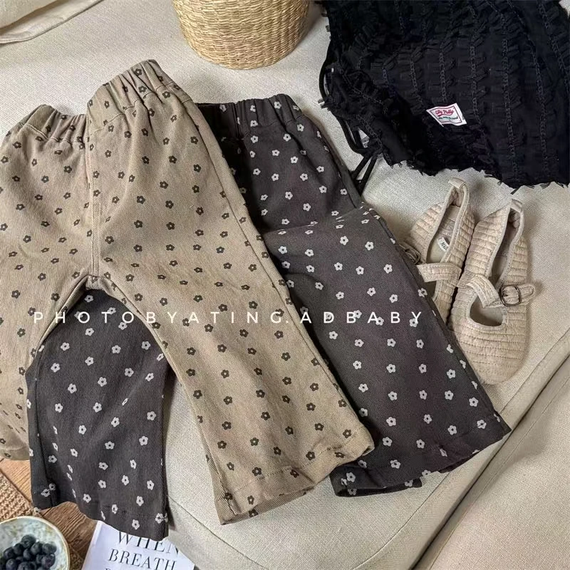 春秋长裤百搭卫裤韩版童裤休闲裤松紧女洋气女童