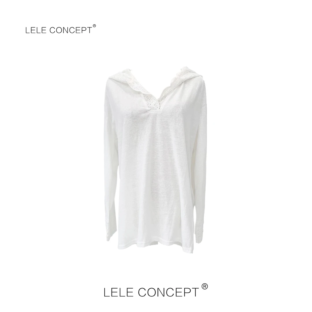 LELE CONCEPT｜【精选推荐】时尚连帽扣花帽衫S0848