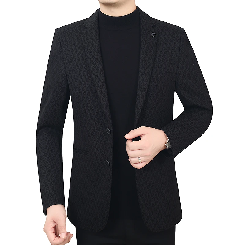 【天郎才子】秋季新款暗花提花西服休闲男士高档免烫西装轻奢外套