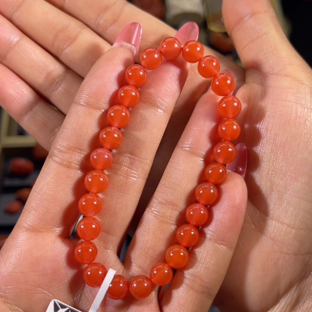 南红玛瑙大黑洞单圈7+未镶嵌