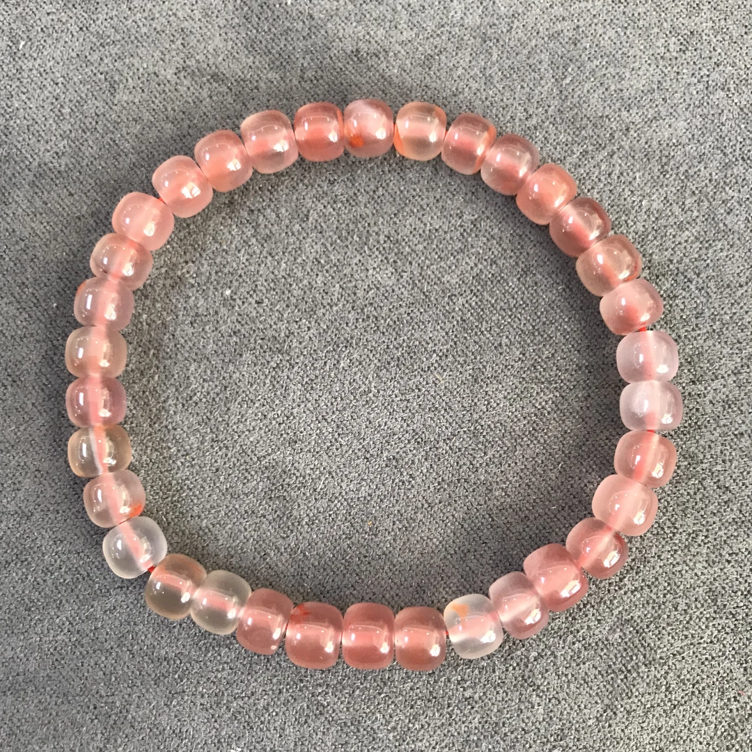 【欣妈珠宝】锦鲤冰飘南红单圈手串6.5-7.5mm5968