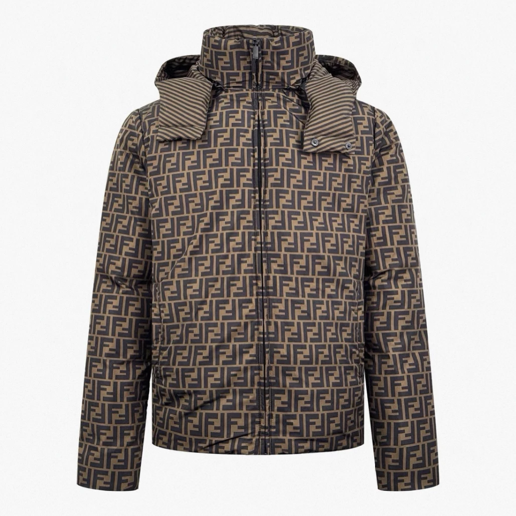 99新 FENDI/芬迪 双面穿连帽羽绒服/54码/E00413