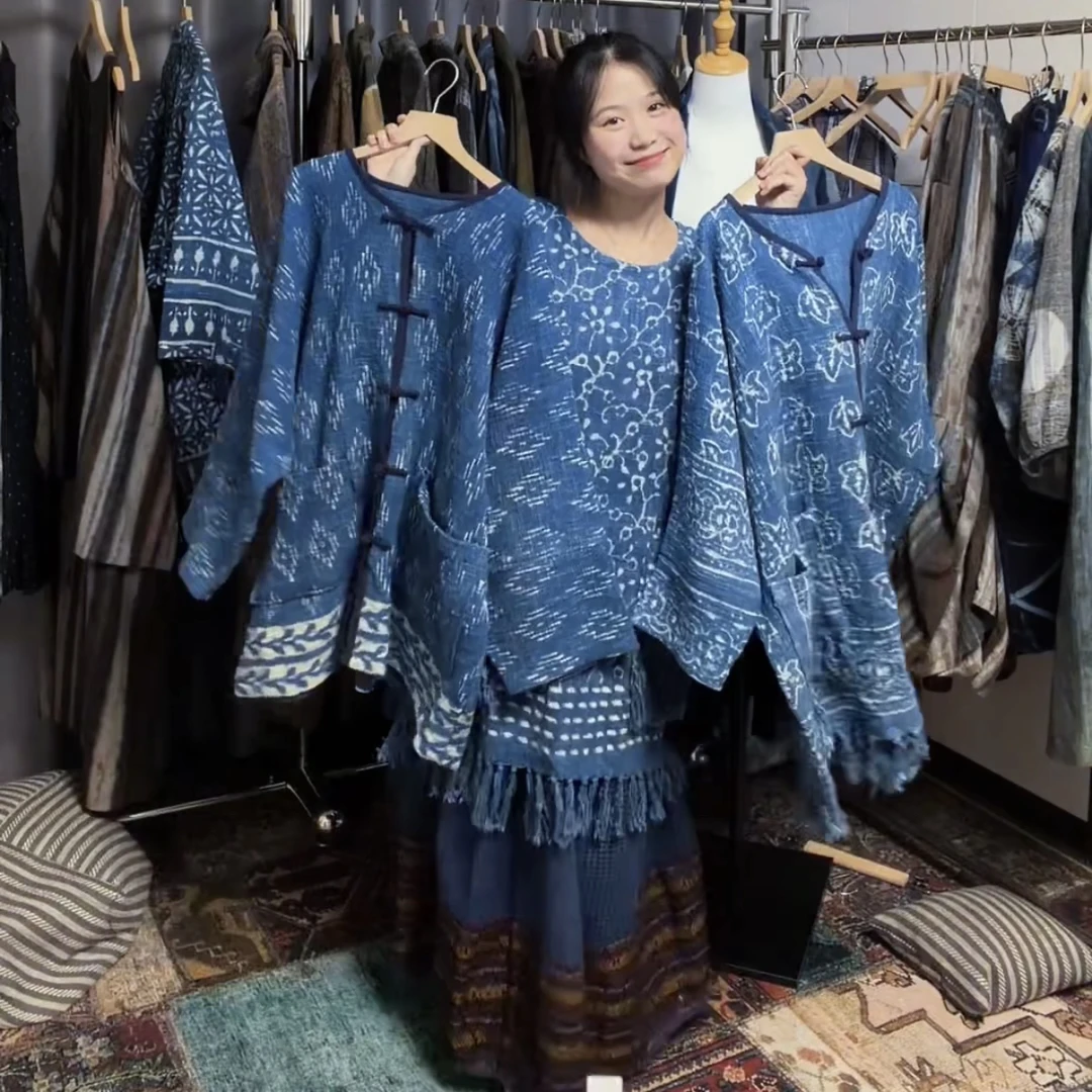 中式文艺棉麻长袖上衣女复古盘扣民族风显瘦秋季新款女装