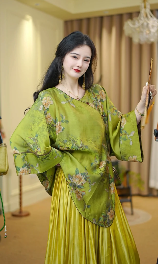 月畔湾【清羽慕】新中式夏季慵懒风宽松清冷禅意百搭七分袖复古上衣