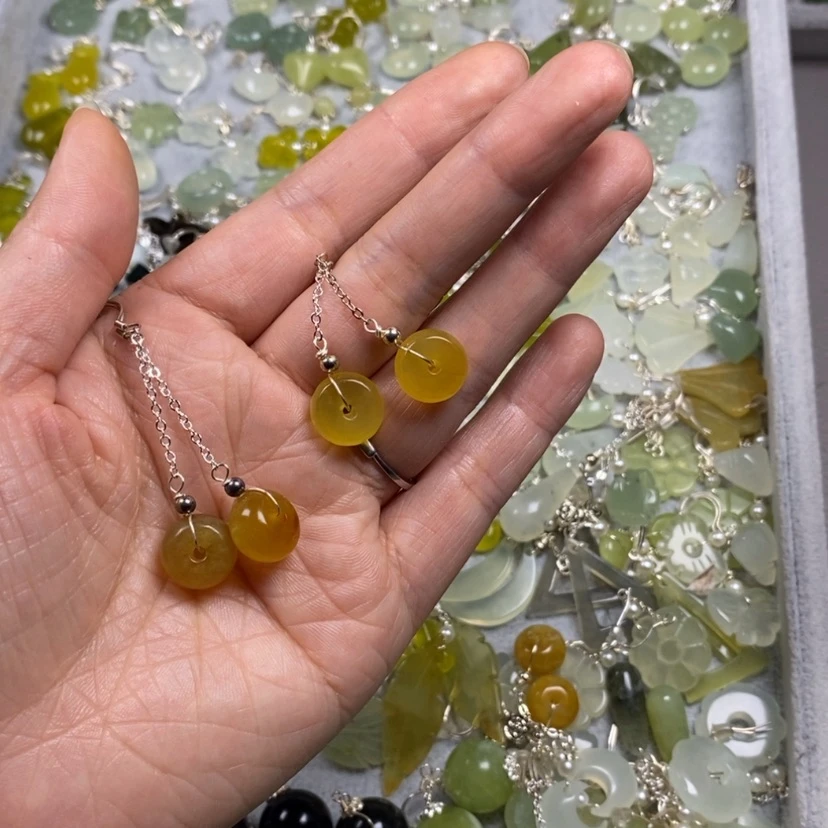 【闪购商品】未镶嵌蛇纹石玉挂件耳饰耳环项链