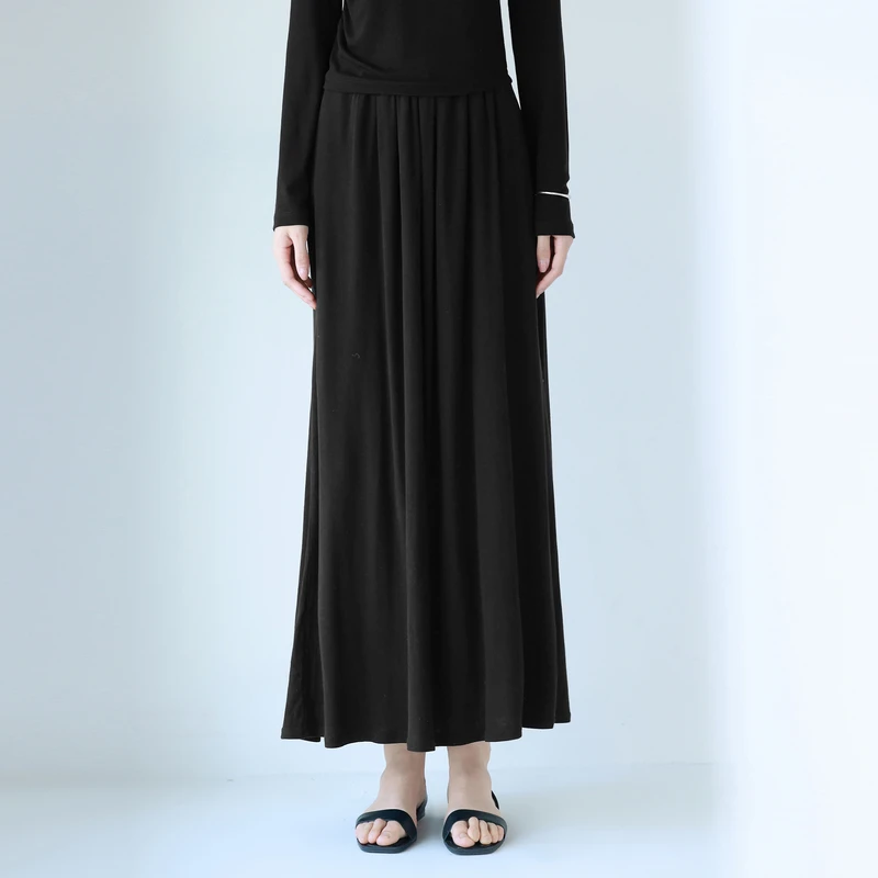 伊芙丽莫代尔天纯色飘逸感半身裙春季裙子1G3940661长裙