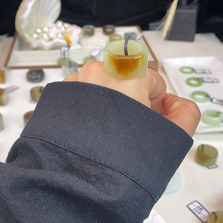 和田玉（糖玉）未镶嵌戒指Z34且末金山糖17.15带24h