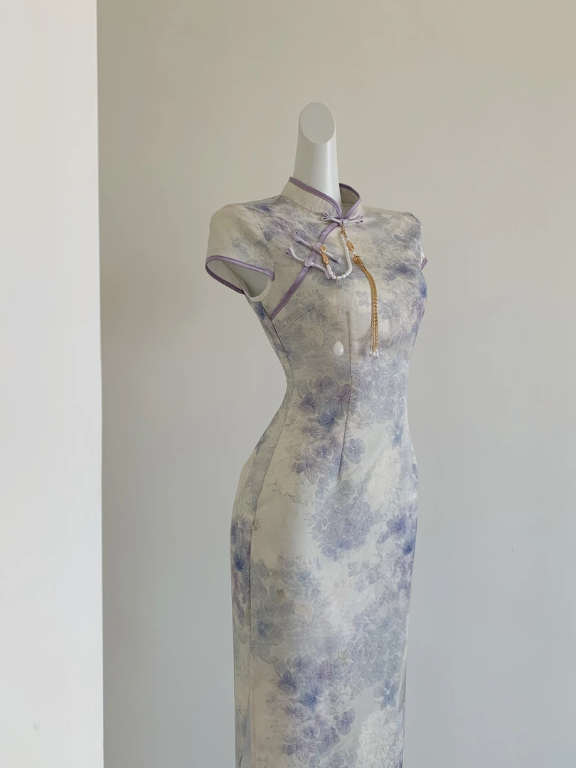 【香玉】新中式气质提花旗袍夏季中国风连衣裙女春夏长裙日常可穿