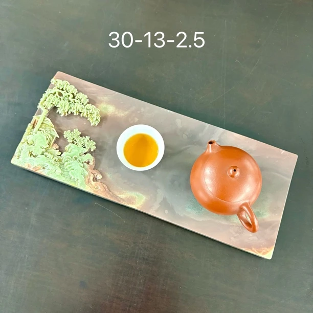 陋云居紫袍玉带石中式风格家用茶具创意纯手工干泡盘长方形小号