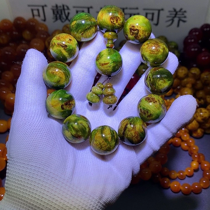 松木（琥珀木）手串/手链2.0 水墨丹青高货