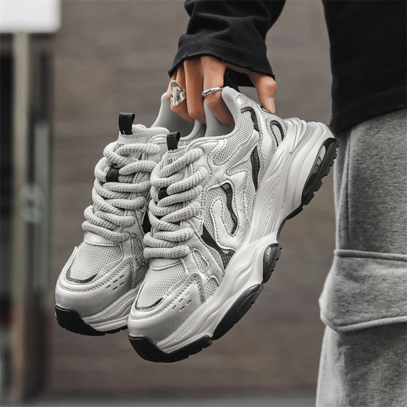 老爹鞋2025春夏季新款男鞋潮流透气百搭休闲学生厚底增高潮鞋子男