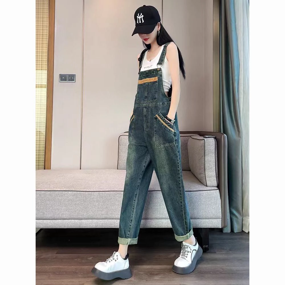 【601-700】高腰背带裤时尚宽松复古显瘦设计感直筒高腰合集