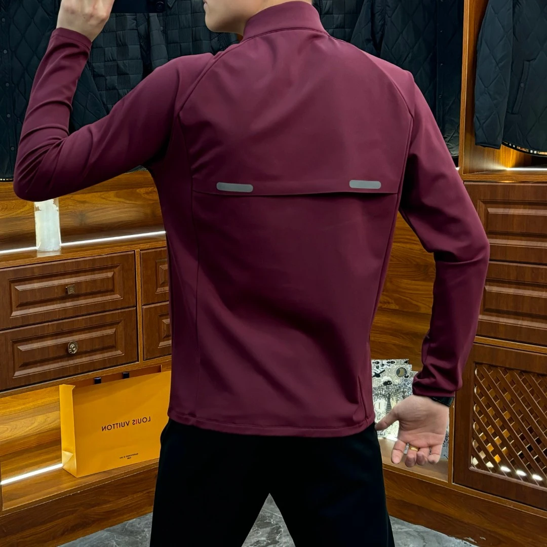 33647冬季新款高品质男士立领拉链小衫加绒休闲修身长袖打底上衣