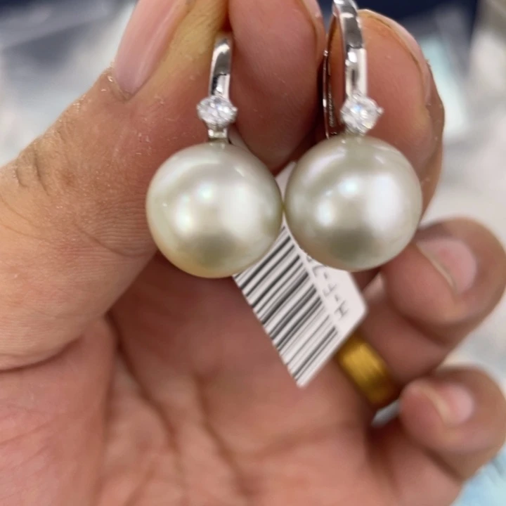 耳饰海水珍珠银S925镶嵌