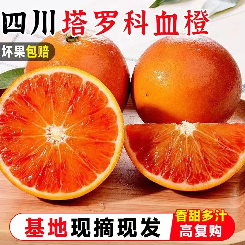 四川塔罗科血橙当季新鲜应季水果红肉橙子孕妇水果新鲜采摘8斤装