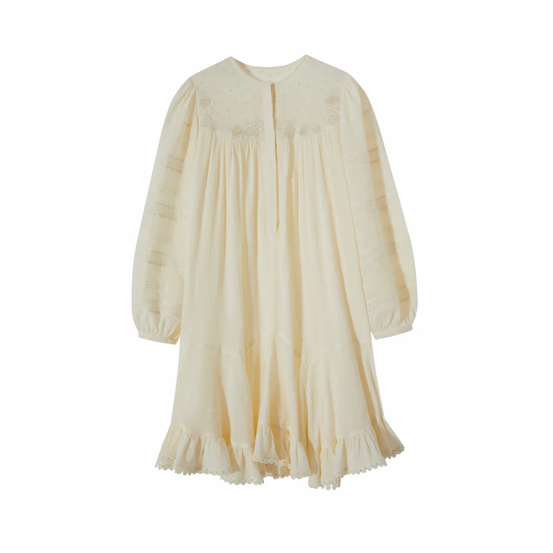 【毛毛专属】秋季小香风气质长袖蕾丝连衣裙25L7804