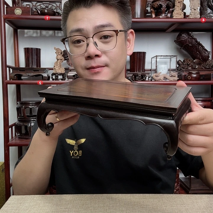 大红酸枝工艺品底座