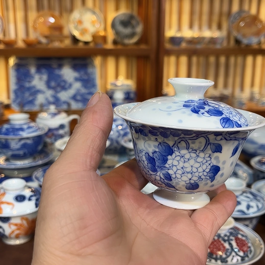 錡镇堂手工手绘绘盖碗